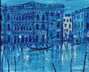 Voir le détail de cette oeuvre: Periode bleue la gondole a Venise